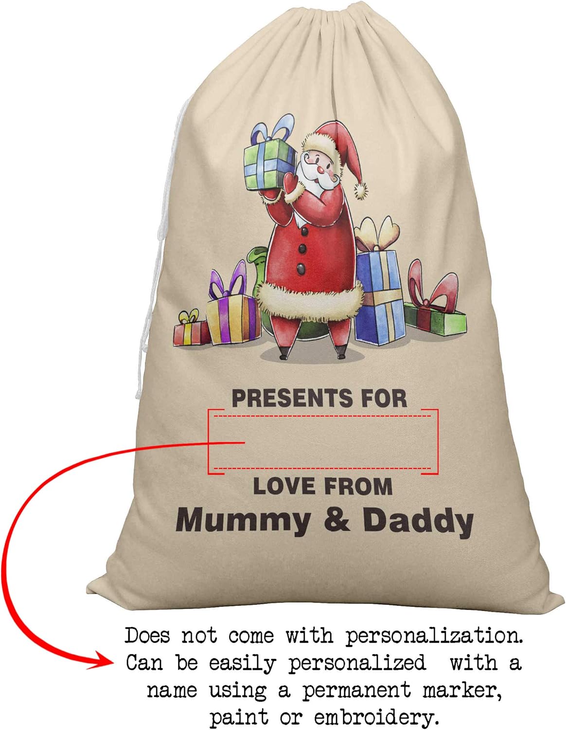 Printtoo Pack of 2 Drawstring Special Delivery Extra Large Size Christmas Sack Re-Usable Xmas Present Storage 27x20 Inch