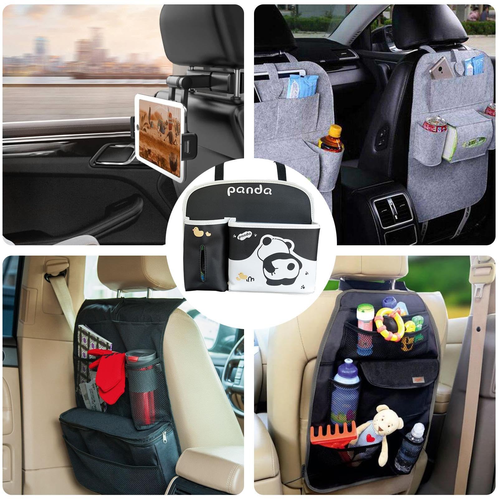 Organizer Auto per Bambini Mantiene Auto Ordinata E Pulita | Set Organizer E Contenitore Per Auto Posteriore Viaggio Bambini E Adulti Interni Auto