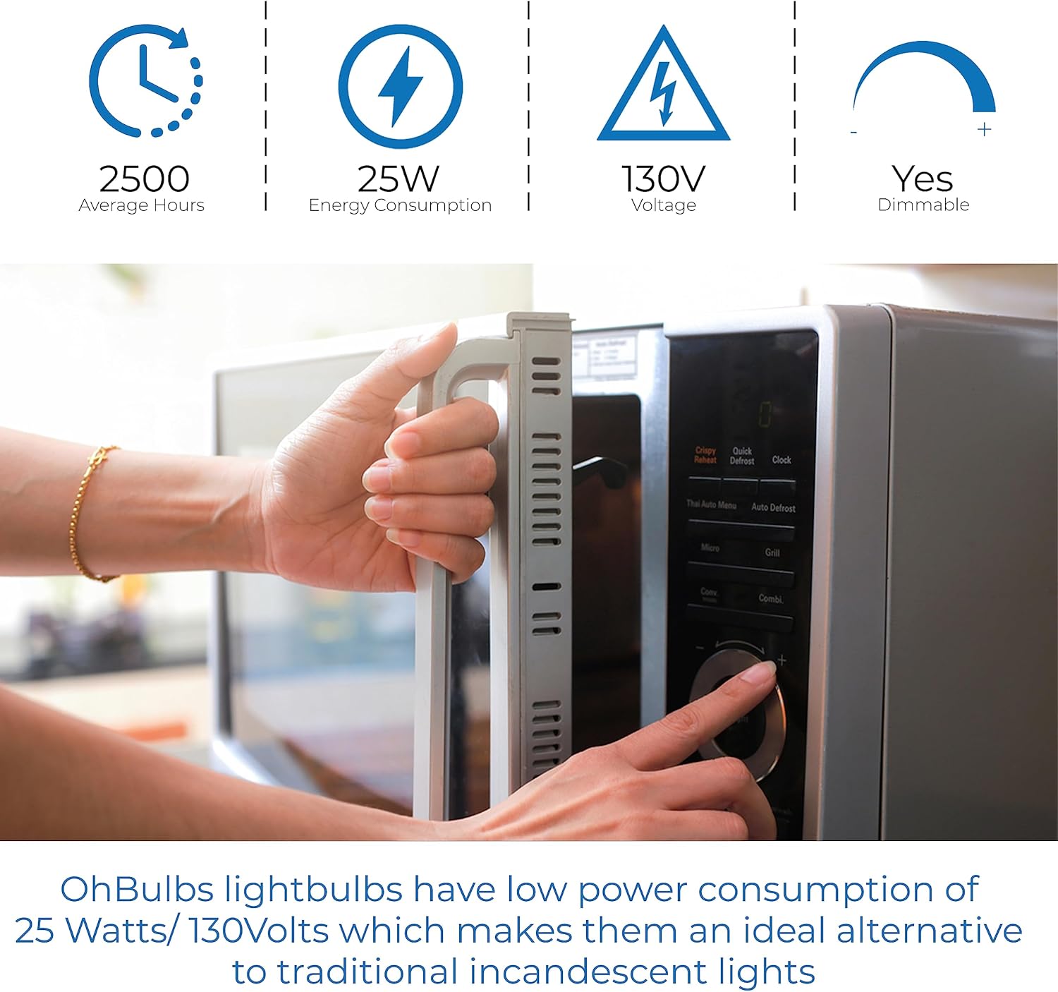 T8 Warm White Incandescent Light Bulb (5-Pack) E12 Candelabra Base | 25W Dimmable Lights with 190L | Perfect Choice for Commercial, Industrial & Residential Use | Pack of 5