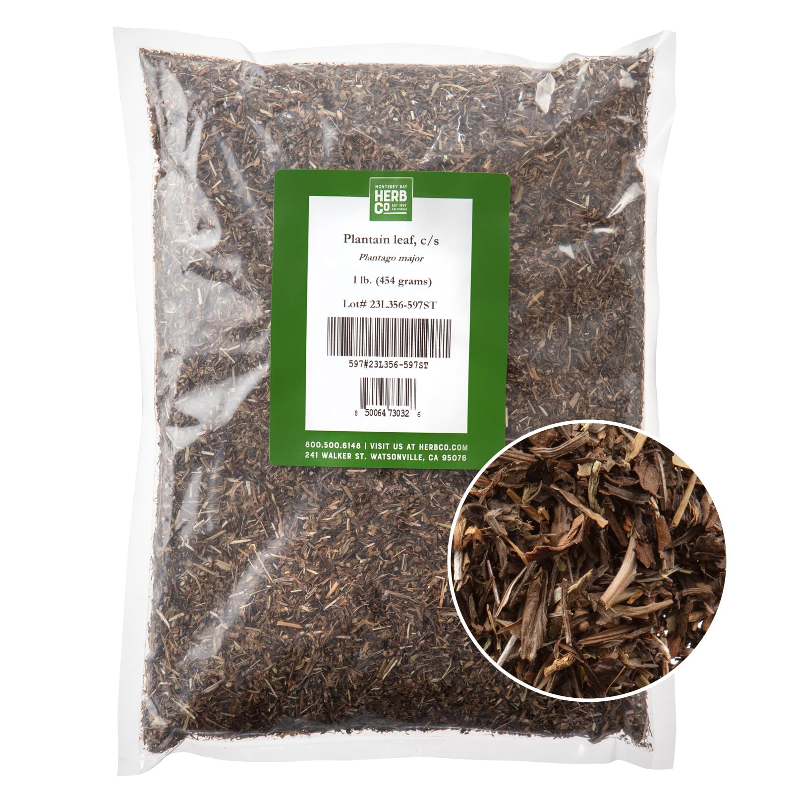 Plantain Leaf Cut & Sifted, by Herb Co, Cuckoo's Bread, Ripple Grass, Used in Tea Blends, 1lb