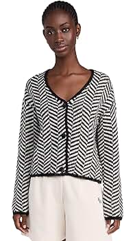 トップス AMERI HERRINGBONE JACQUARD KNIT CARDIGAN Ameri（アメリ）の「UND HERRINGBONE JACQUARD KNIT CARDIGAN