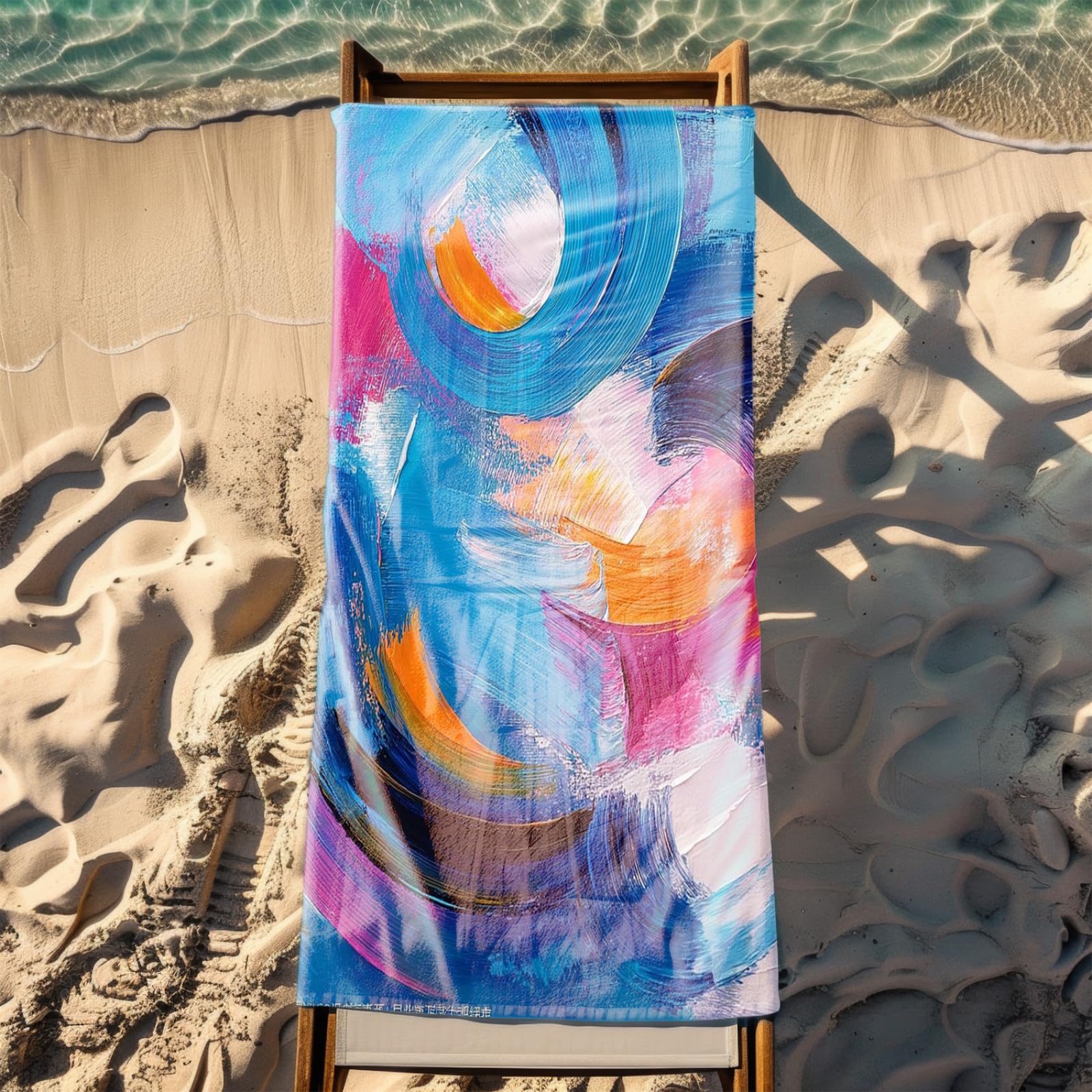 Genérico Toalla Playa Grande Abstracto Azul Microfibra Secado Rápido Oversize Toalla Sin Arena Súper Ligera Piscina Camping Picnic Yoga Gimnasio Y Deportes Viaje