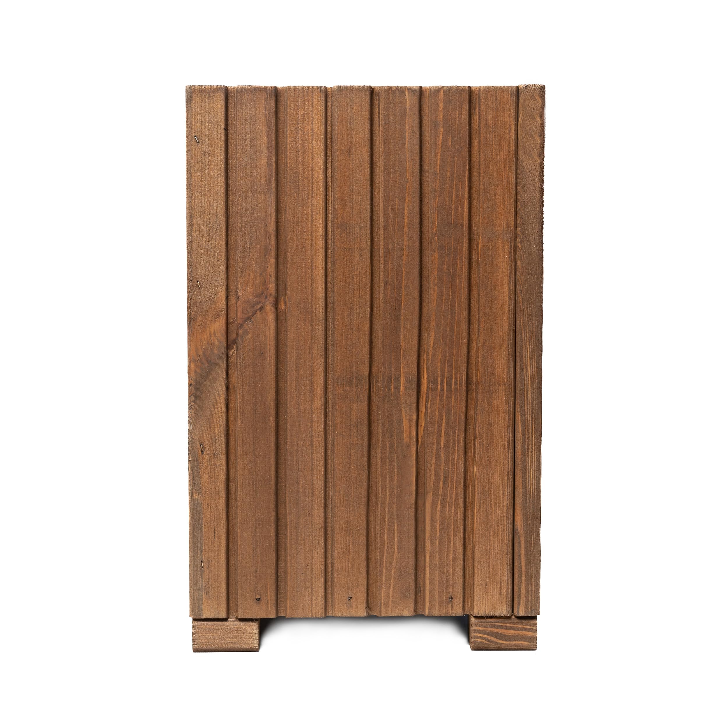BOGATECO Jardinera de Madera | Maceta 40 x 25 x 25 cm | Para Hogar, Jardín, Balcón, Terraza | Con Inserto de Plástico | Impregnada | Marrón Oscuro