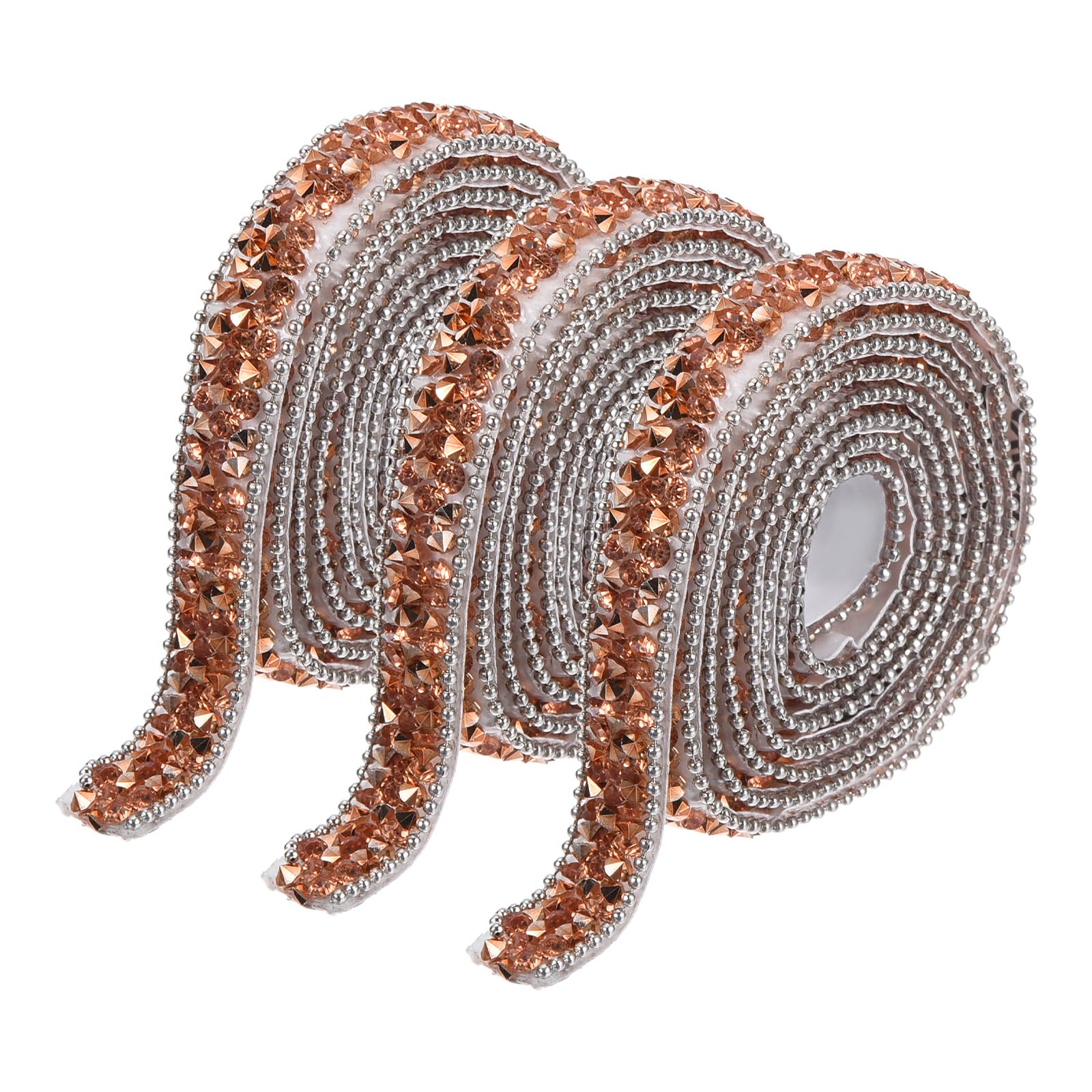 Cintas de diamantes de imitación autoadhesivas de resina oro rosa para decorar vestidos de boda