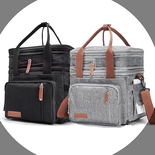 MOV COMPRA Movcompra Bolsa de almuerzo con aislamiento expandible, bolsas de almuerzo grandes para mujeres y hombres, bolsa de almuerzo reutilizable