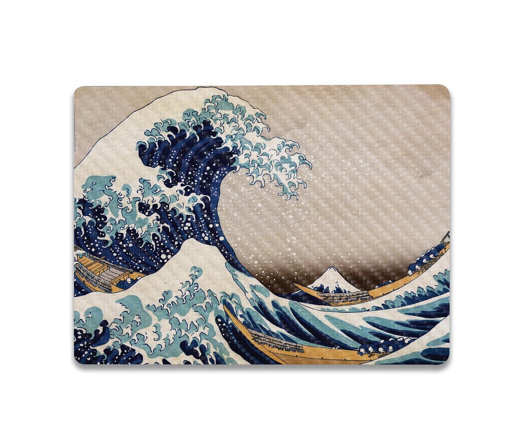 MightySkins Carbon Fiber Skin Compatible with Microsoft Surface Laptop Go 3 (2023) Full Wrap Kit - Great Wave of Kanagawa | Protective, Durable Textured Carbon Fiber Finish | Made in The USA