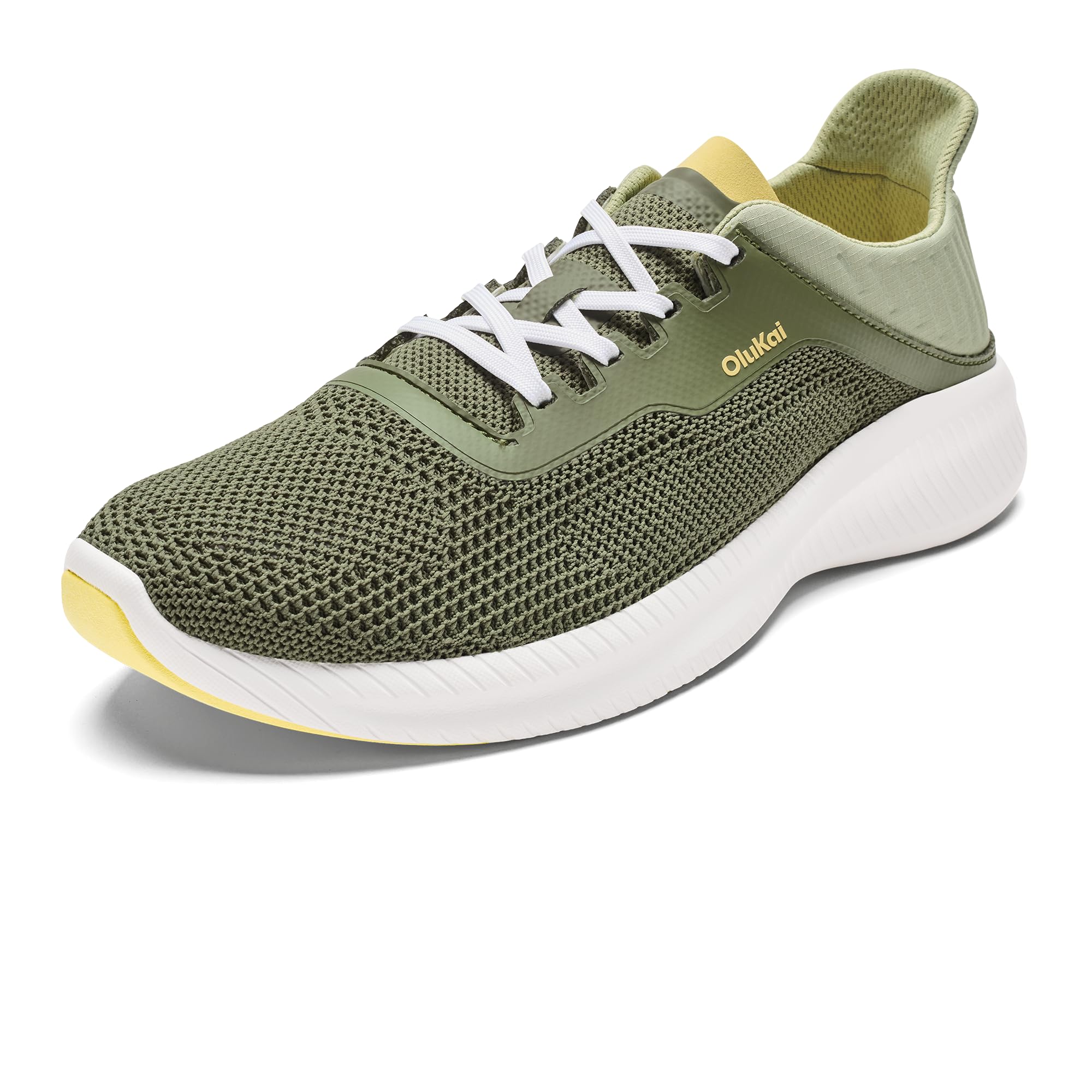 OLUKAI Island Hopper Men's Sneakers, Travel Ready & Versatile Athletic Shoes, Soft & Breathable Knit Fabric, Drop-in Heel Design