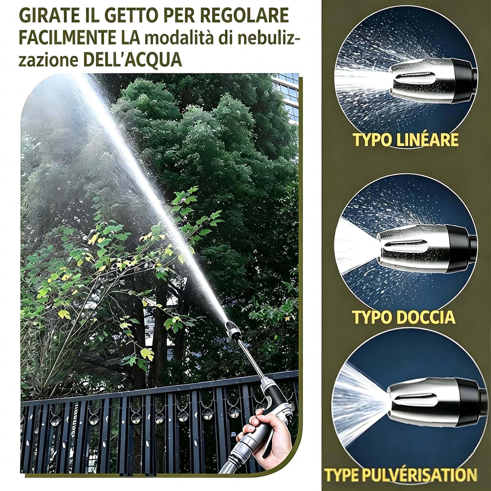 Jetterix Idropulitori Nozzle, Idrogetto Jetterix Pressure Washer Alta Pressione, Pistola Idropulitrice per Pulizia di Autolavaggio e Vialetto (1 Pcs)