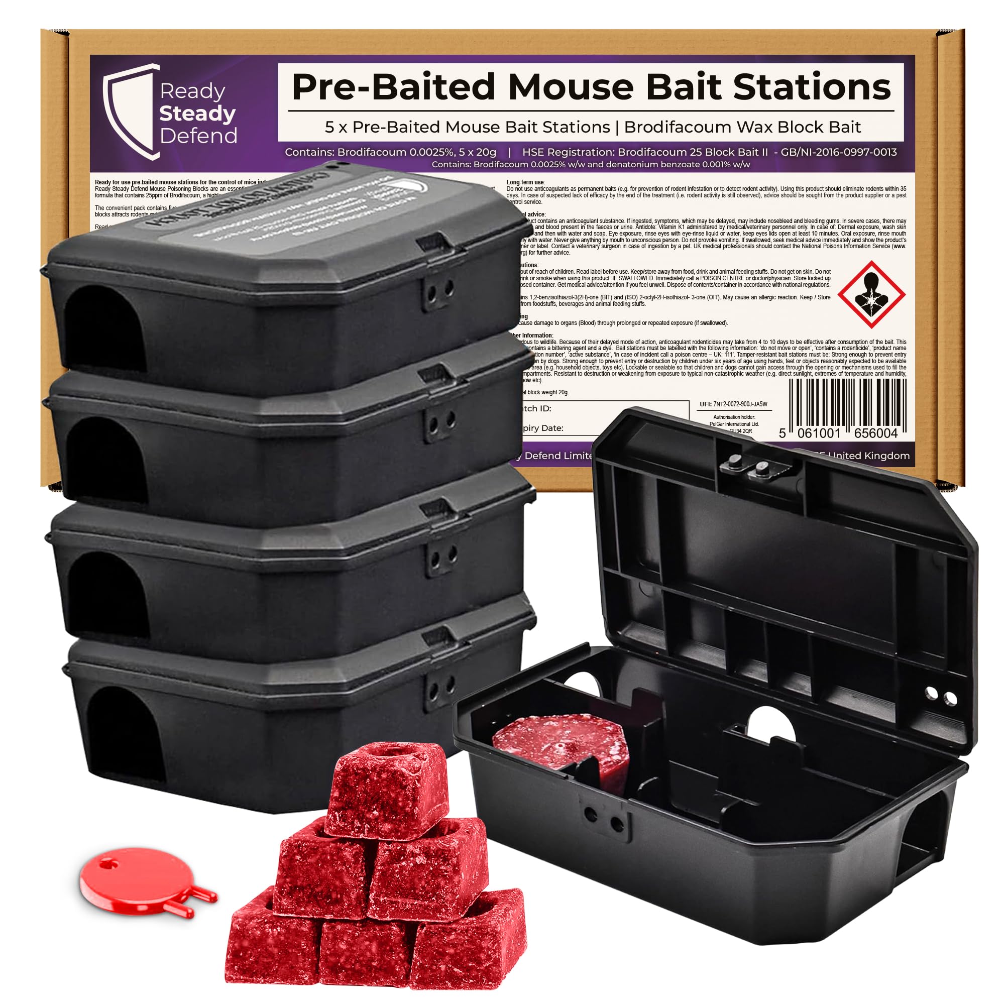 Pre-baited Mouse Boxes (Pack Of 5)