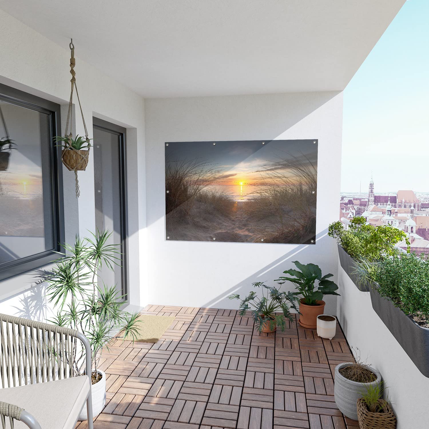 Outdoor-Poster 'Möwen Am Strand' – Wetterfest, 60x90 Cm, Mit Metallösen, Für Gartenzaun & Balkon