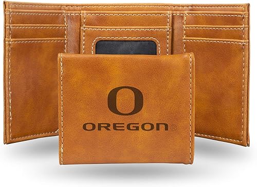 Vista 324 de Rico Industries NCAA - Cartera triple grabada con láser y tres pliegues grabada con láser, accesorio para hombre Negro