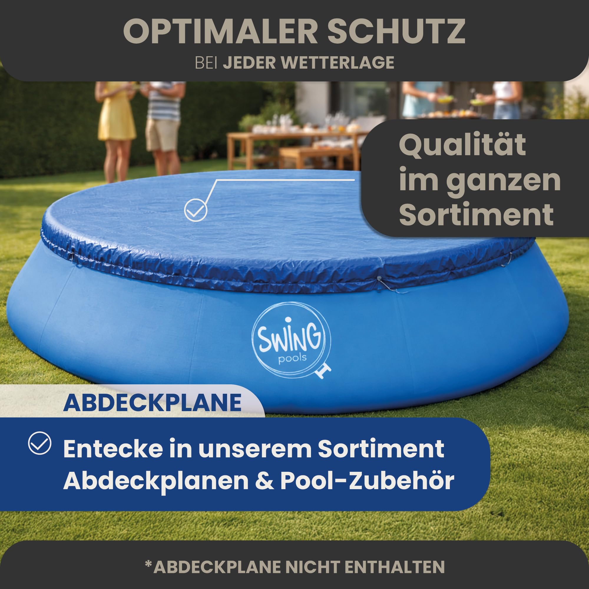 HAF Swing Quick-Up Pool Ø 366 x 91 cm 6.700 Liter Selbsttragender Swimmingpool rund Garten Planschbecken aufblasbar