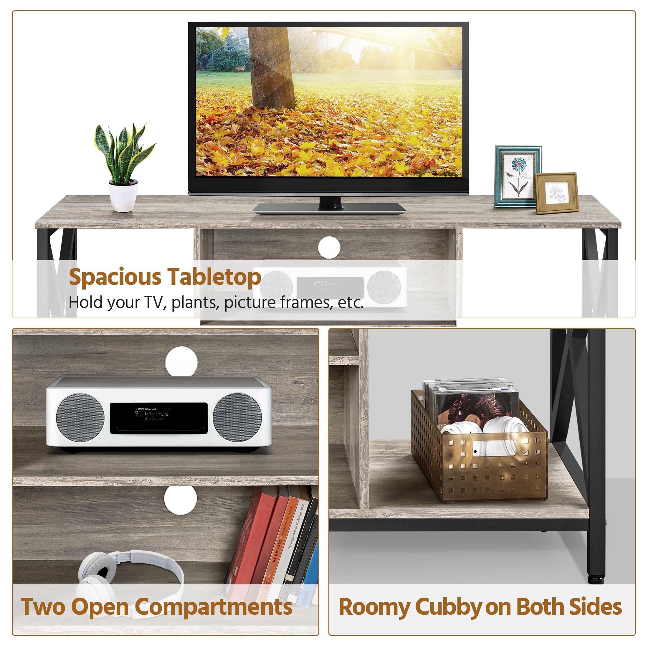 Yaheetech TV Stand for 65 inch TV Console Table with Storage Shelves