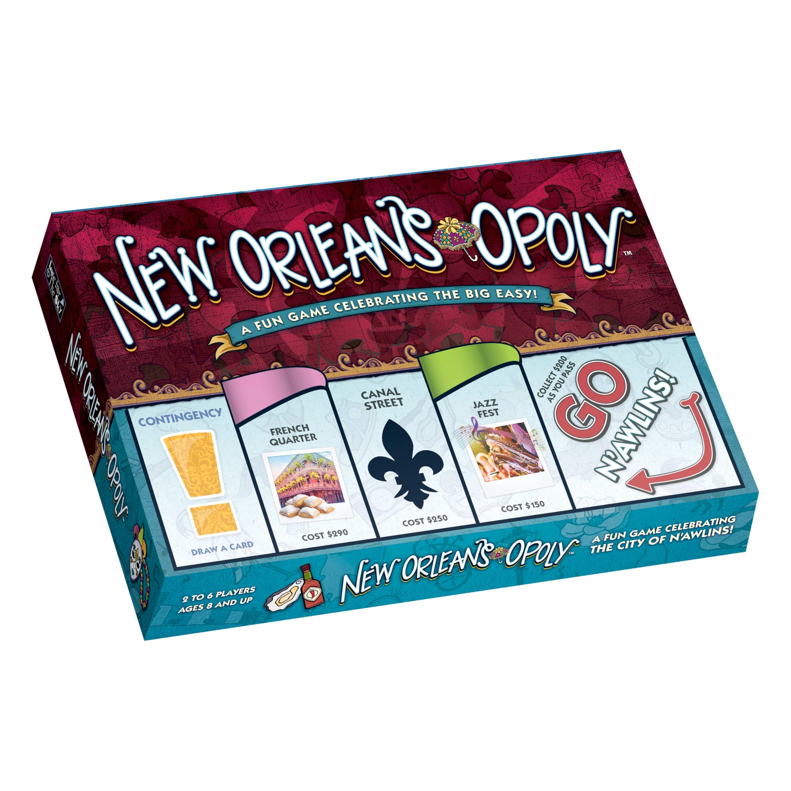 Late for The Sky New Orleans-Opoly Board Game – NOLA Property Trading Family Strategy Game for 2–6 Players, Landmarks, Quick 1-Hour Option, Party Travel Gift