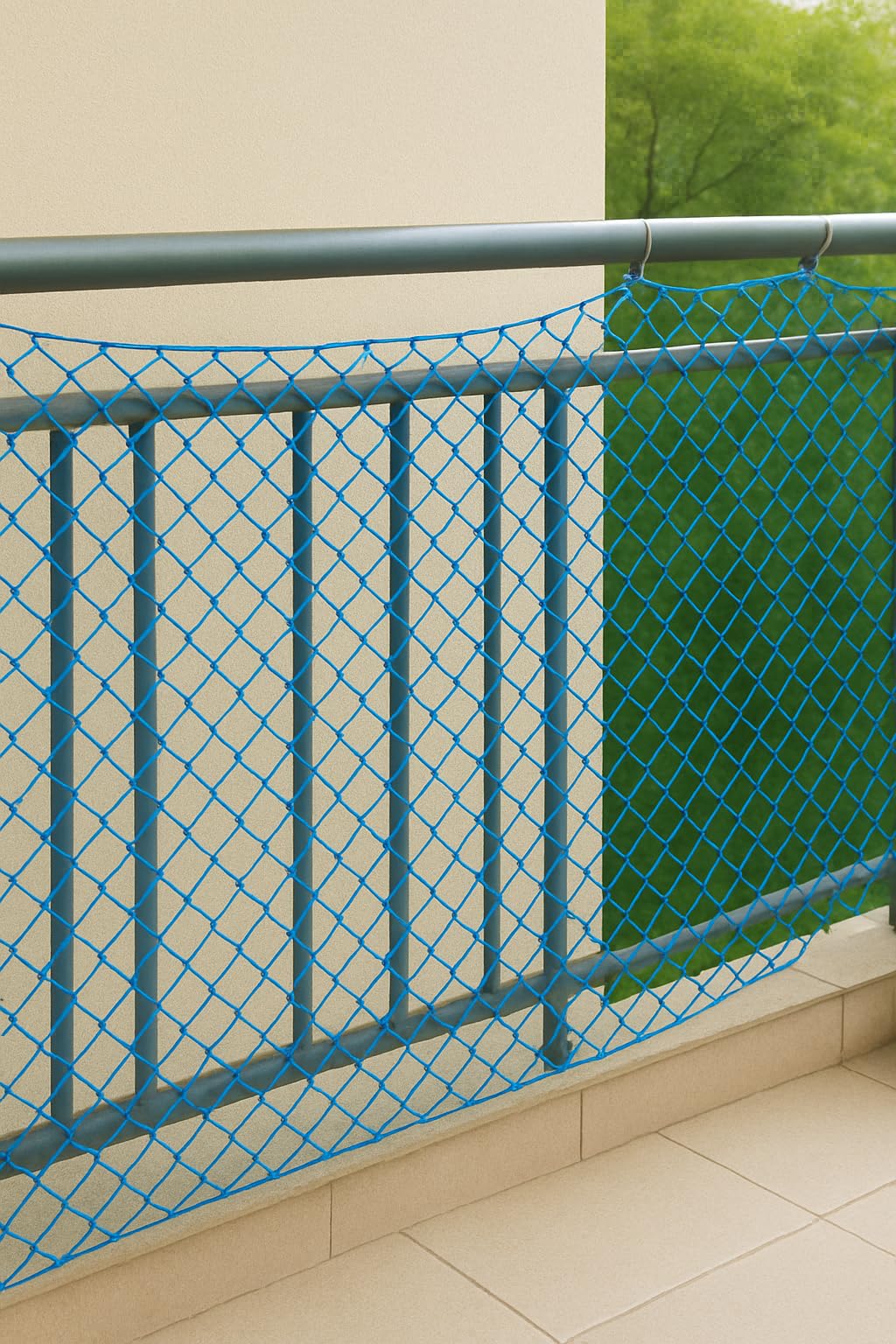 AMZ Nylon Net for Balcony & Terrace Railing | Stair Railing Net | Heavy-Duty Child & Pet Safety Net | UV Resistant Nylon Mesh | Indoor & Outdoor Protection | Blue | 18PLY(1.5MM) (4ft x 10ft)-image-46