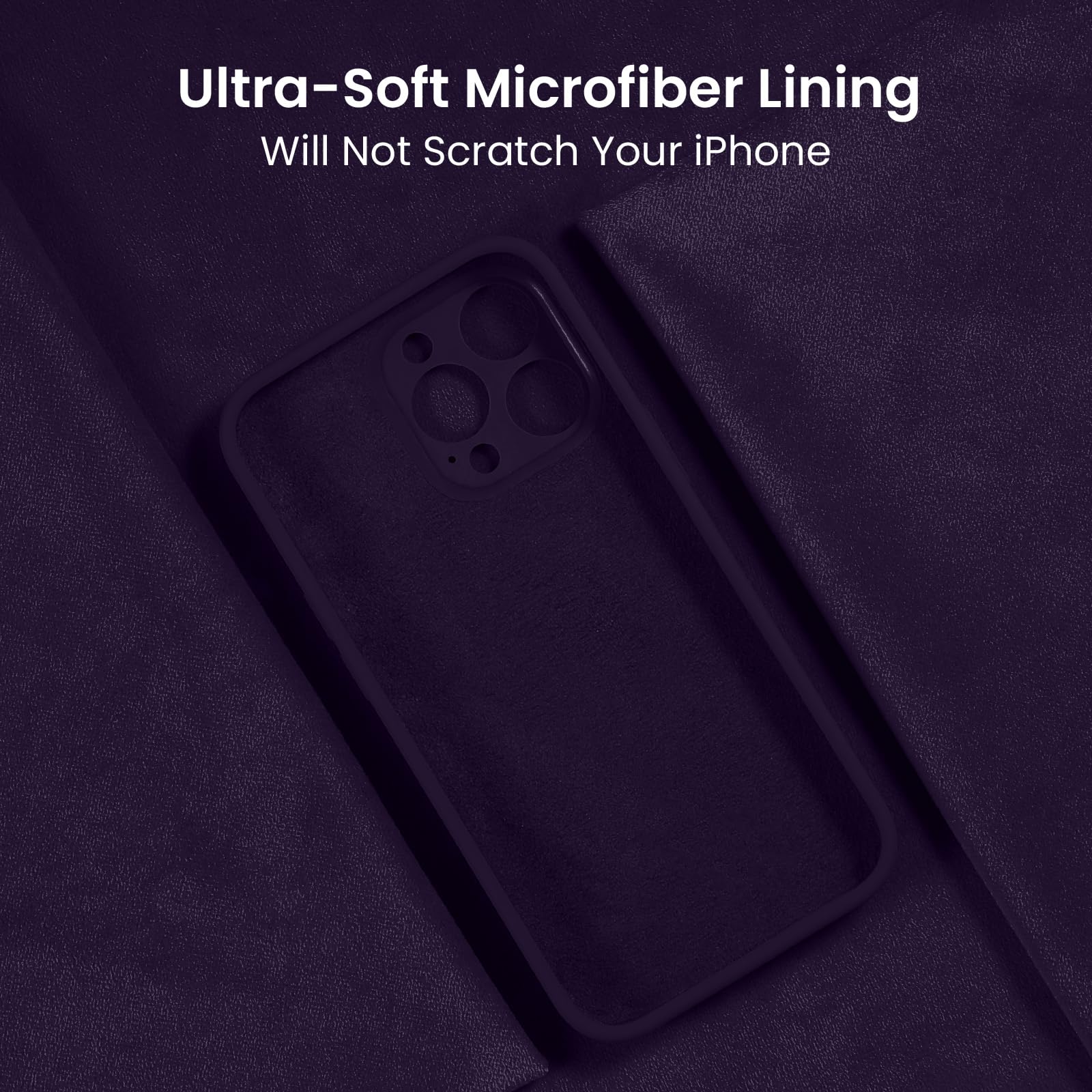 FireNova Etui na telefon Phone 15 Pro, ulepszone silikonowe [ochrona aparatu], etui na telefon z 2 ochraniaczami ekranu], miękka, odporna na zarysowania wyściółka z mikrofibry, 6,1", fioletowe