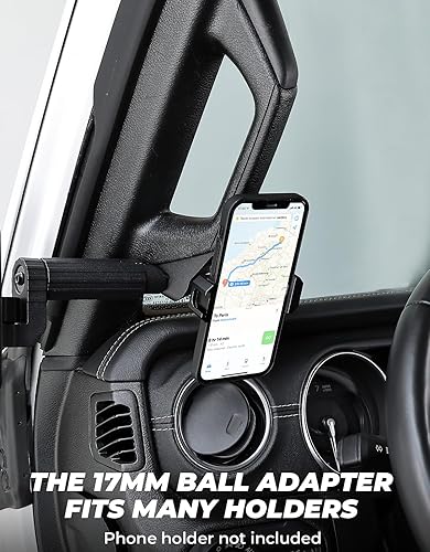 Miniatura 6 de JOYTUTUS Espejos para puertas compatibles con Wrangler JLJLU 2018-2023 y Gladiator JT, espejos laterales JL con adaptador de bola, visión más