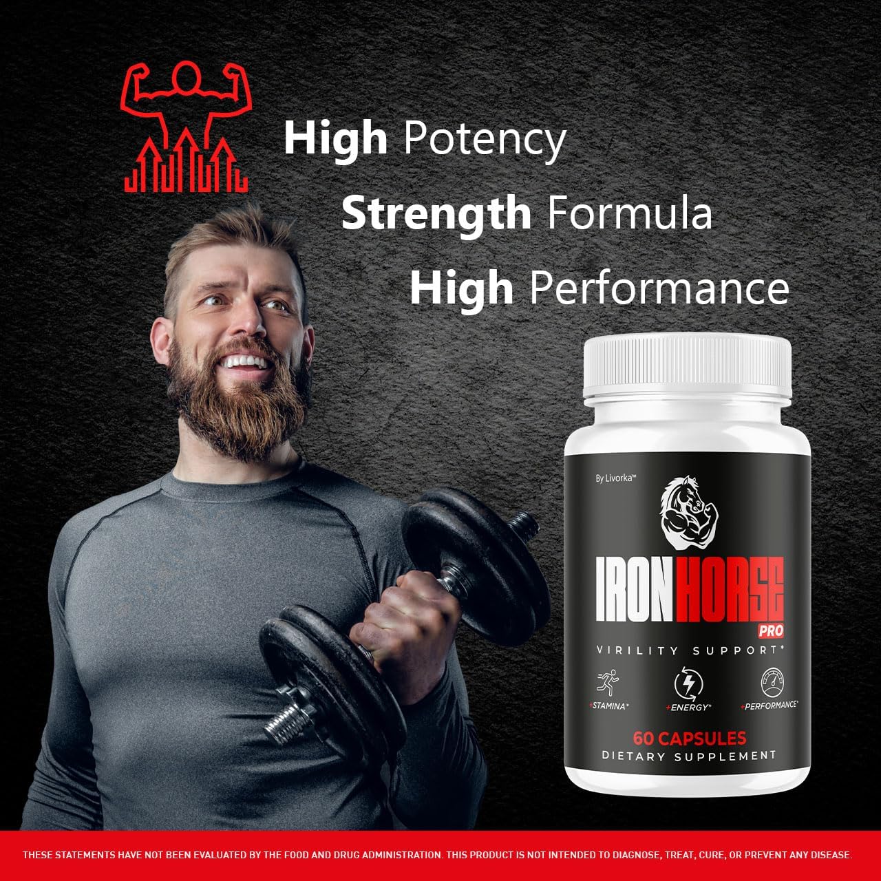 Iron Horse Pro Supplement Pills - Official Advanced Formula Support Capsules - Maximum Strength, Natural Iron Horse Pro for Overall Health & Wellness, 60 Capsules for 1 Month - Image 3