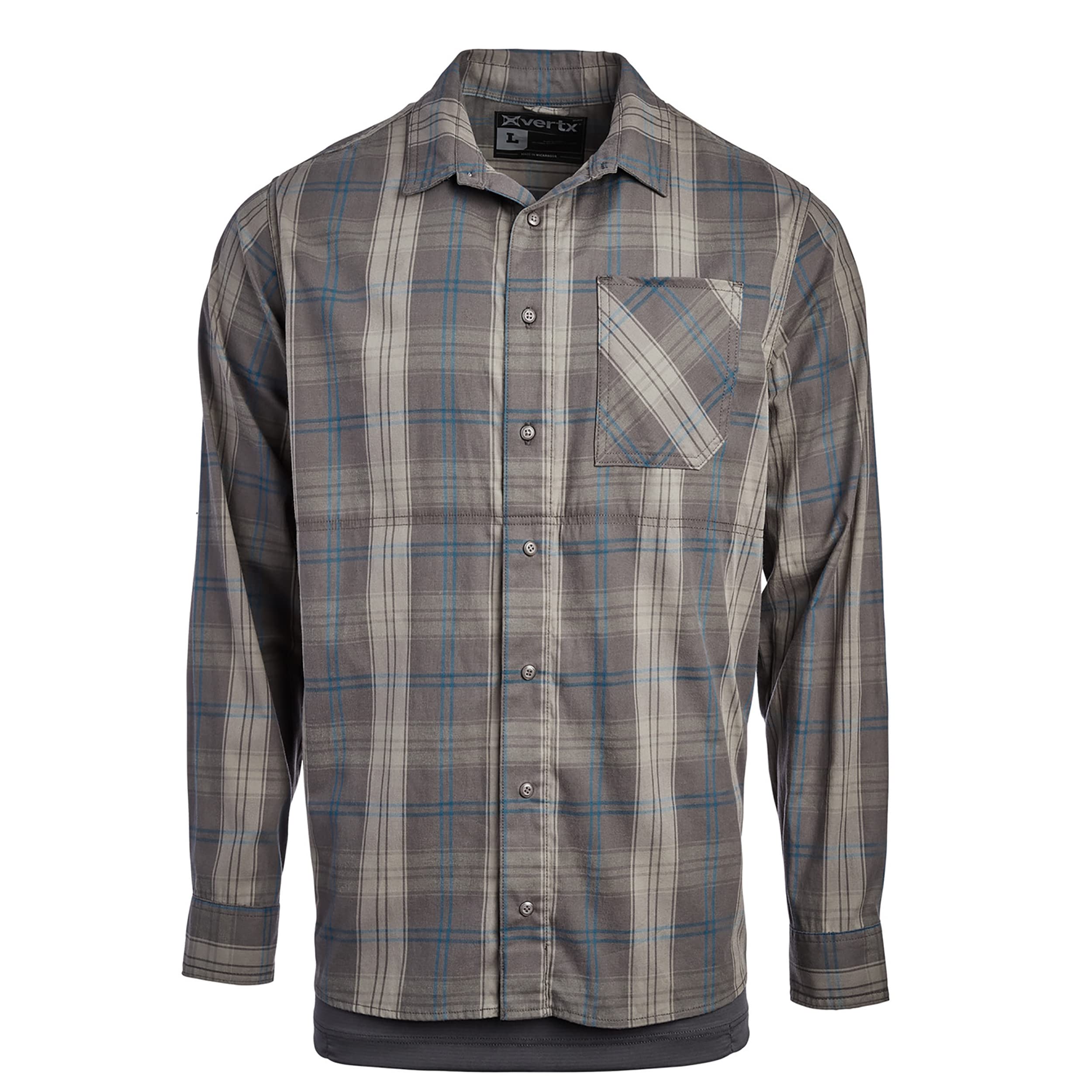 Vertx Men's Guardian, Long Sleeve Stretch with Pockets, Concealed Carry Outdoor Work Shirts, Tactical Operations Gear
