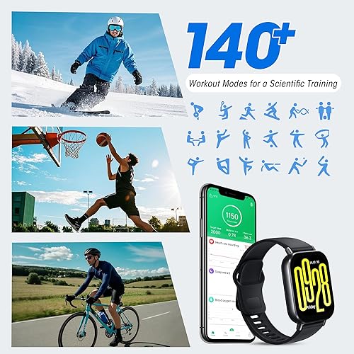 Miniatura 3 de Xiaomi Redmi 5 Active Smart Watch, reloj contador de pasos para mujeres y hombres con pantalla LCD grande de 2", 140 modos deportivos, resistente al