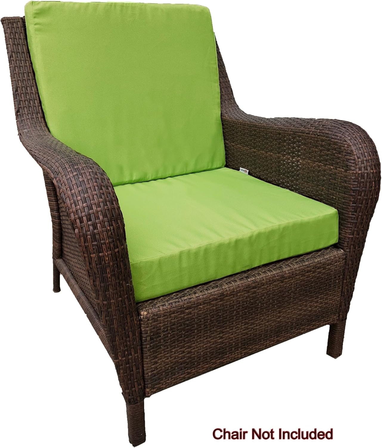 2 Pack 18X16X4 Inch Outdoor Cushion Pillow Washable Replacement Covers Only with Zipper (Green Color) for Patio Furniture, Sofa, Loveseat, Deep Seat Chair