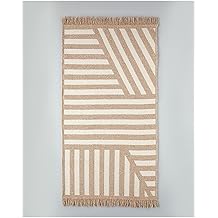 English Home Linear Woven Rug 80X150 Cm Light Cream - Coffee