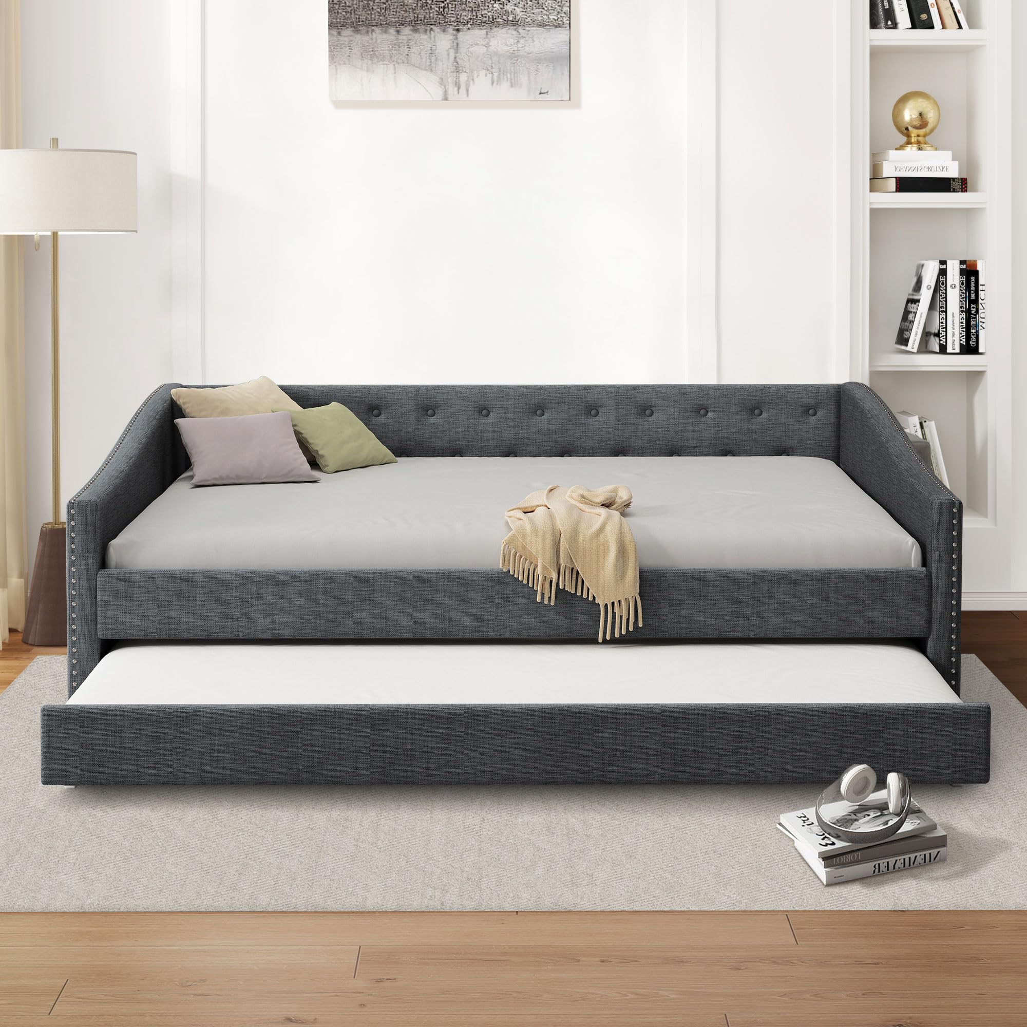 Amazon.com: FAVSH Full Size Upholstered Daybed with Trundle