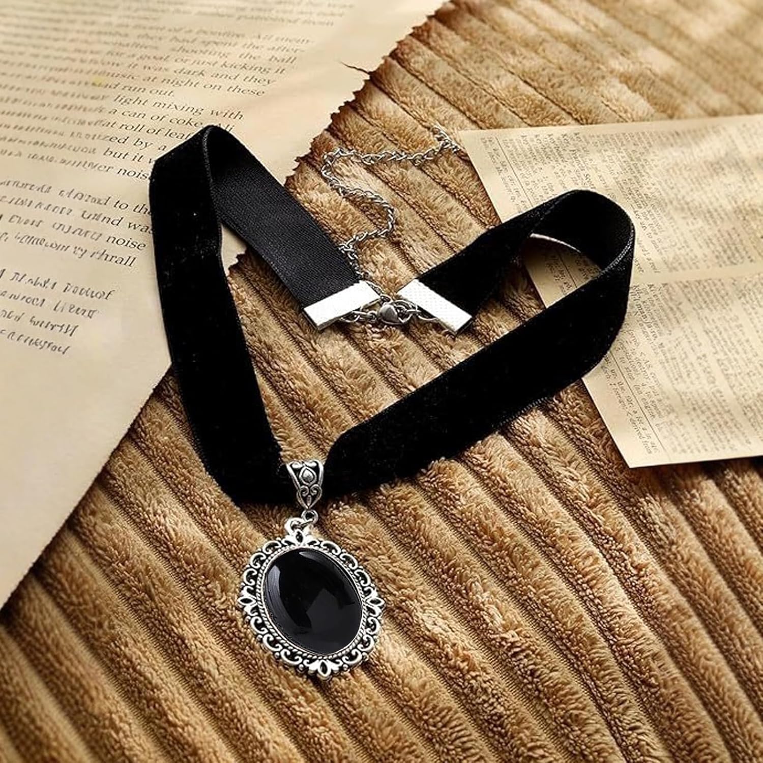 Halloween Necklace for Women Black Choker Necklace Gothic Velvet Victorian Necklaces Vintage Gothic Choker Halloween Costume Jewelry Christmas Jewelry Gifts for Women - Image 5