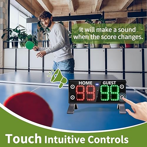 Miniatura 2 de YZ Marcador electrónico grande de 12 pulgadas con reloj de cuenta regresiva, marcador digital portátil con control remoto, puntuación de alto brillo