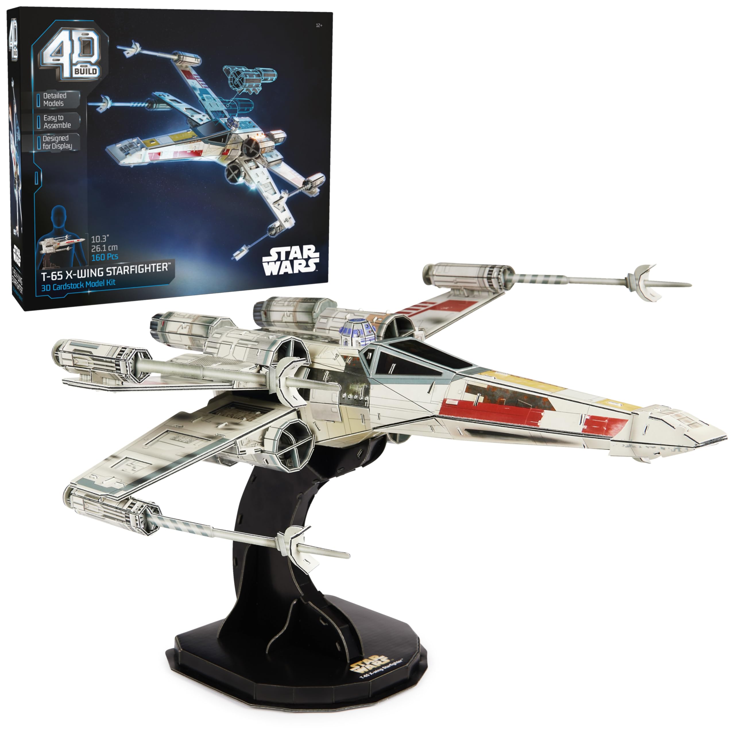 4D BuildStar Wars T-65 X-Wing Starfighter 3D Model Kit, Star Wars Collectible, Adult Puzzle, for Ages 12 & Up