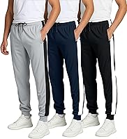 Vista 1 de Real Essentials Paquete de 3 pantalones deportivos de malla Tech para hombre con bolsillos (disponibles en tallas grandes y altas)