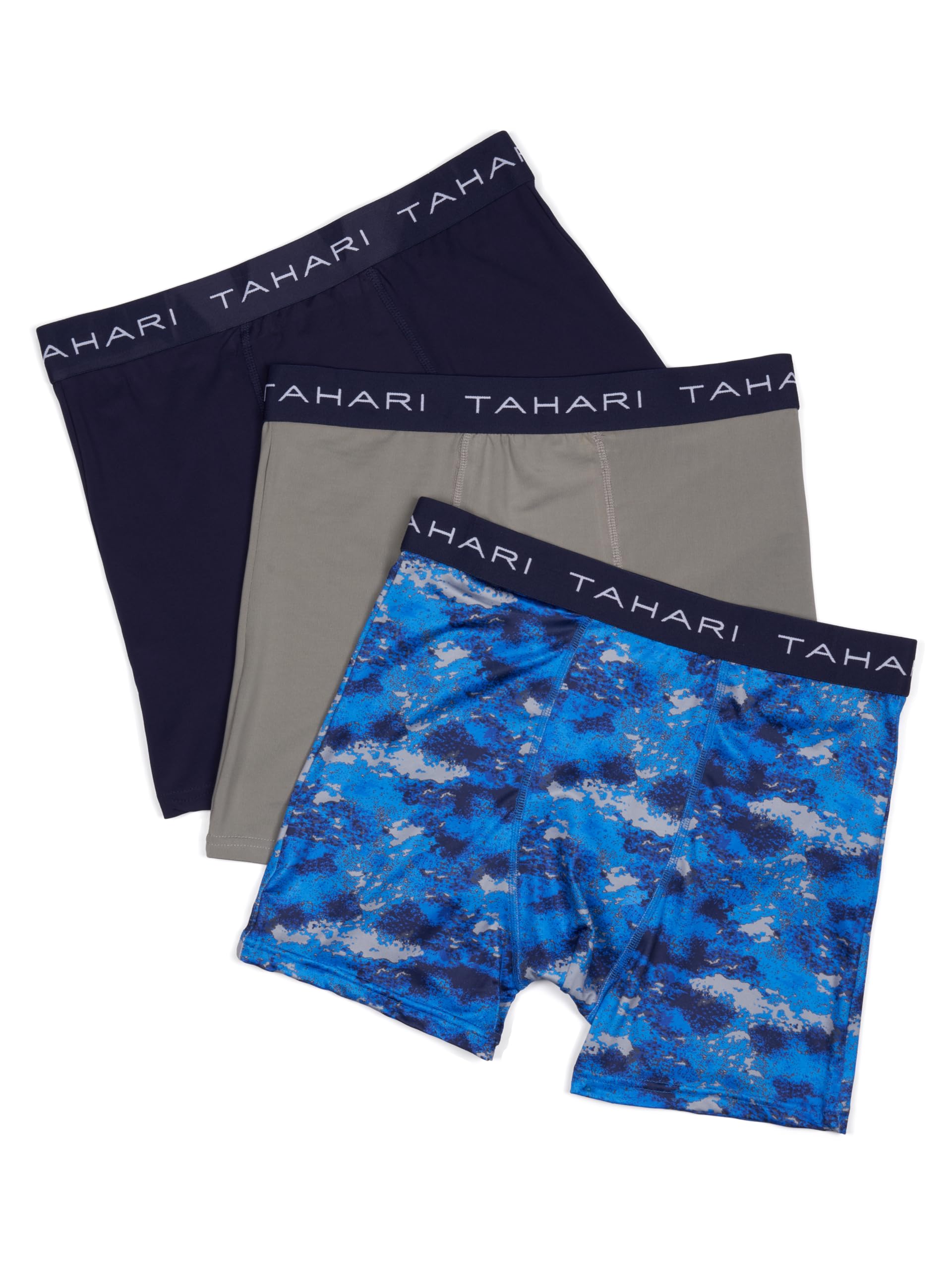 TAHARI Boys 3-Pack Microfiber Performance Boxer Briefs with Logo Waistband Everyday Underwear for Boys