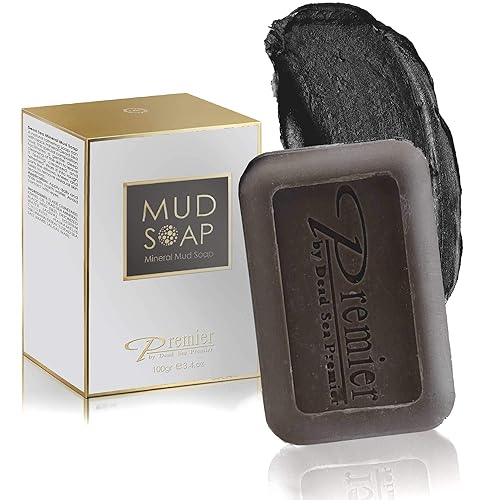 Premier Dead Sea Mineral MUD and Salt - Jabón en barra de lavado corporal, lavado facial, jabón de manos, para todo tipo de pieles Terapéutico y