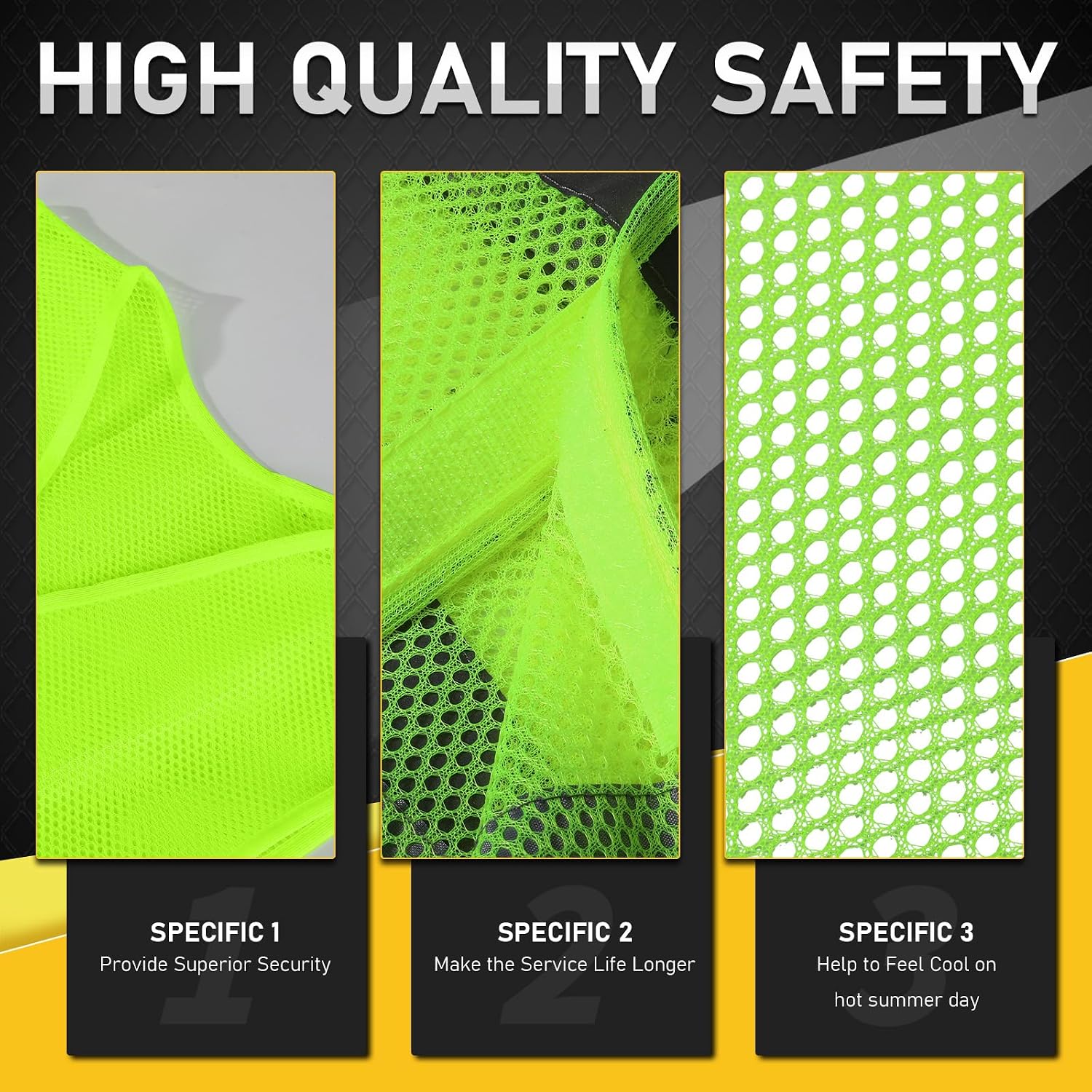 Unittype 20 Pack High Visibility Vests Safety Vests 25 x 27 Inch Hi Vis Mesh Vest Adjustable Size for Men Women Outdoor Works (Fluorescent Green)