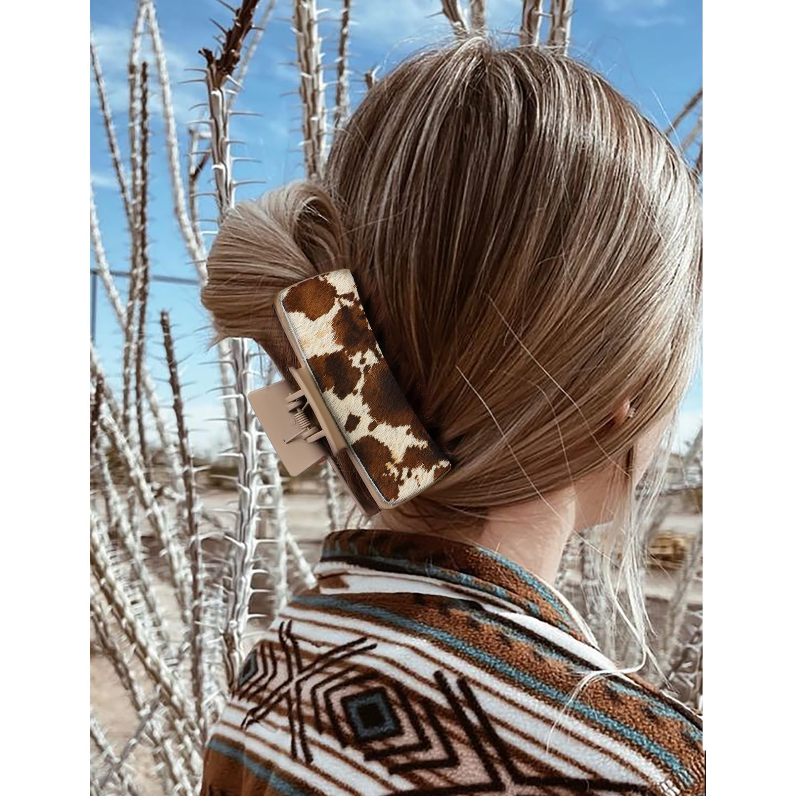 Western Boho Blooms Hair Clip Claw Amazon.com : Yussti Western Leather Hair Claw Clips  main image 3