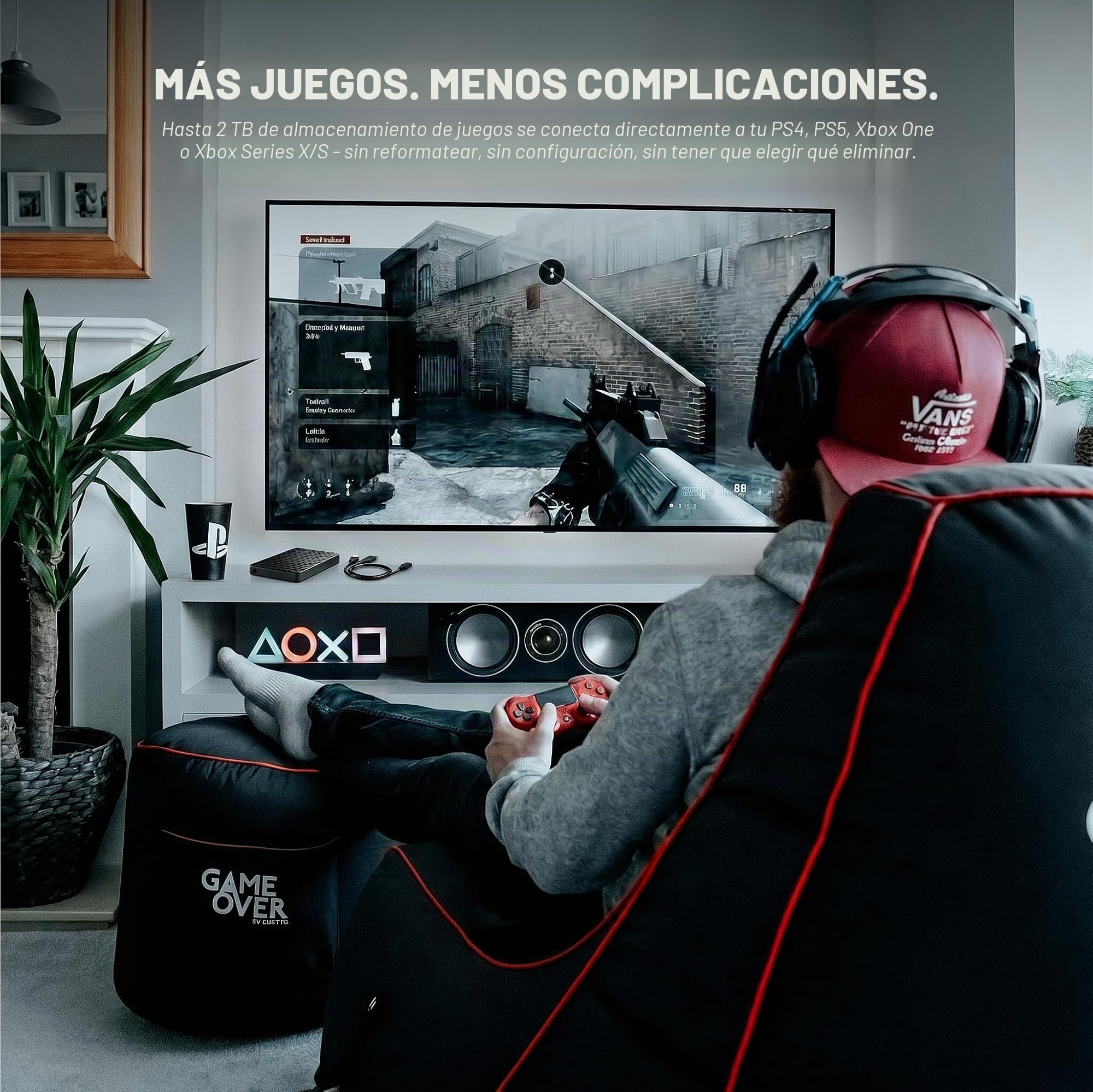 ModusTech Facet 1TB Disco Duro Externo Portátil USB-C/USB 3.1 — HDD Fino de 2,5 Pulgadas para Copias de Seguridad, Gaming, PC, Mac, Portátil, PS4, Xbox, Smart TV (Negro)