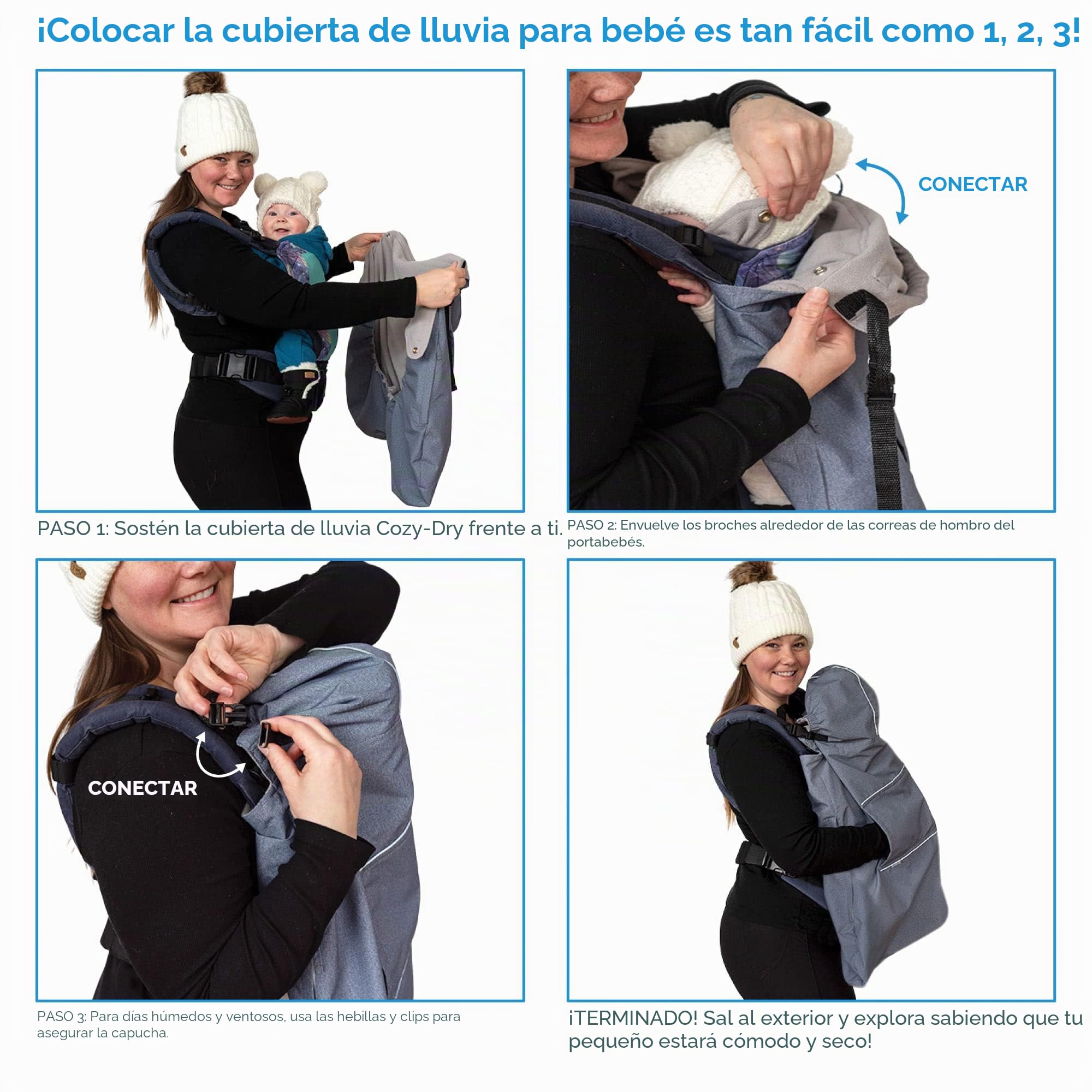 JAN & JUL Funda impermeable para portabebés para la lluvia, ajuste universal para asiento de coche y cochecito (marrón suave)