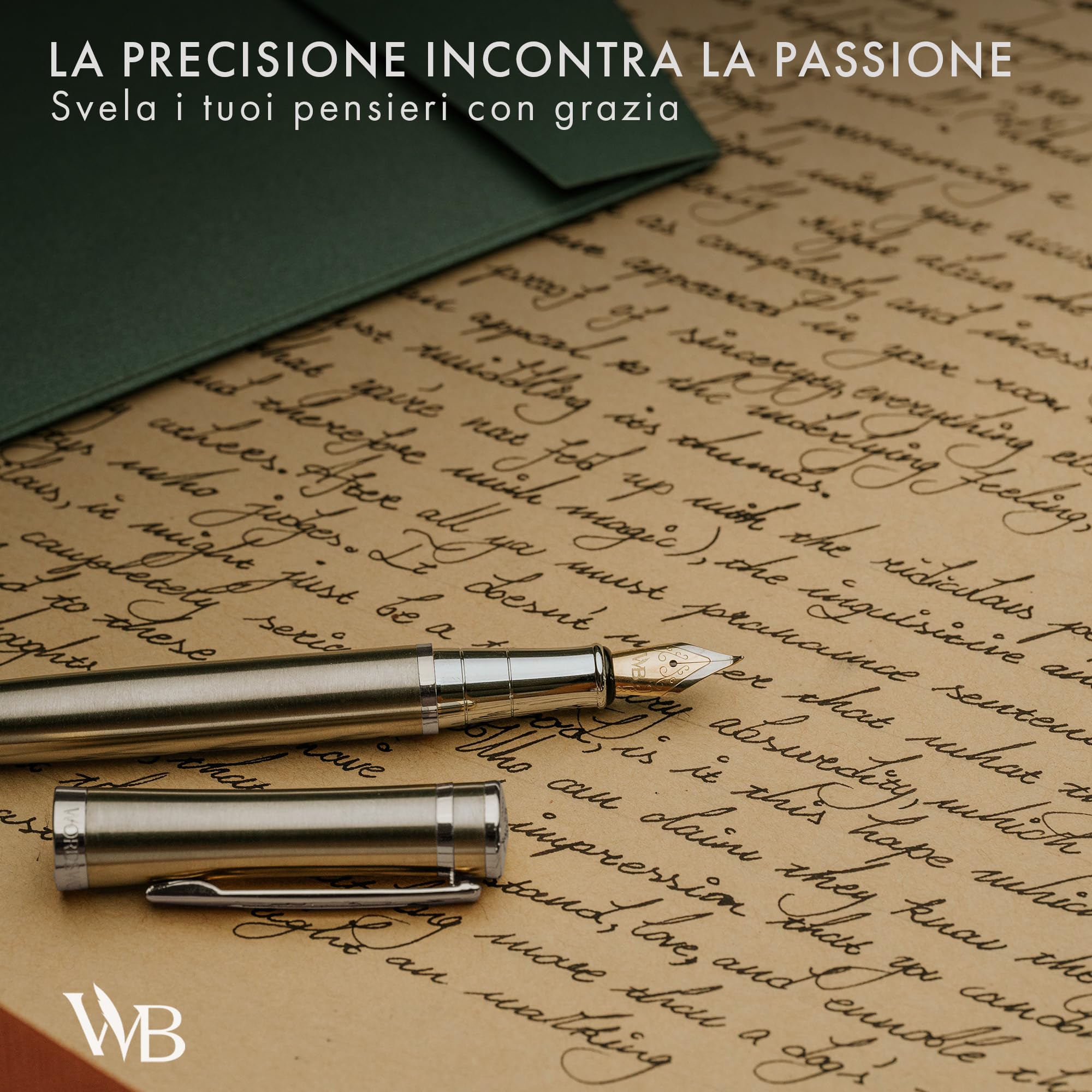 Wordsworth & Black Set regalo Penna Stilografica, include bottiglia d'inchiostro, 6 cartucce d'inchiostro, convertitore di ricarica d'inchiostro, 4 punte di ricambio, Pacchetto Premium [Oro Nero]