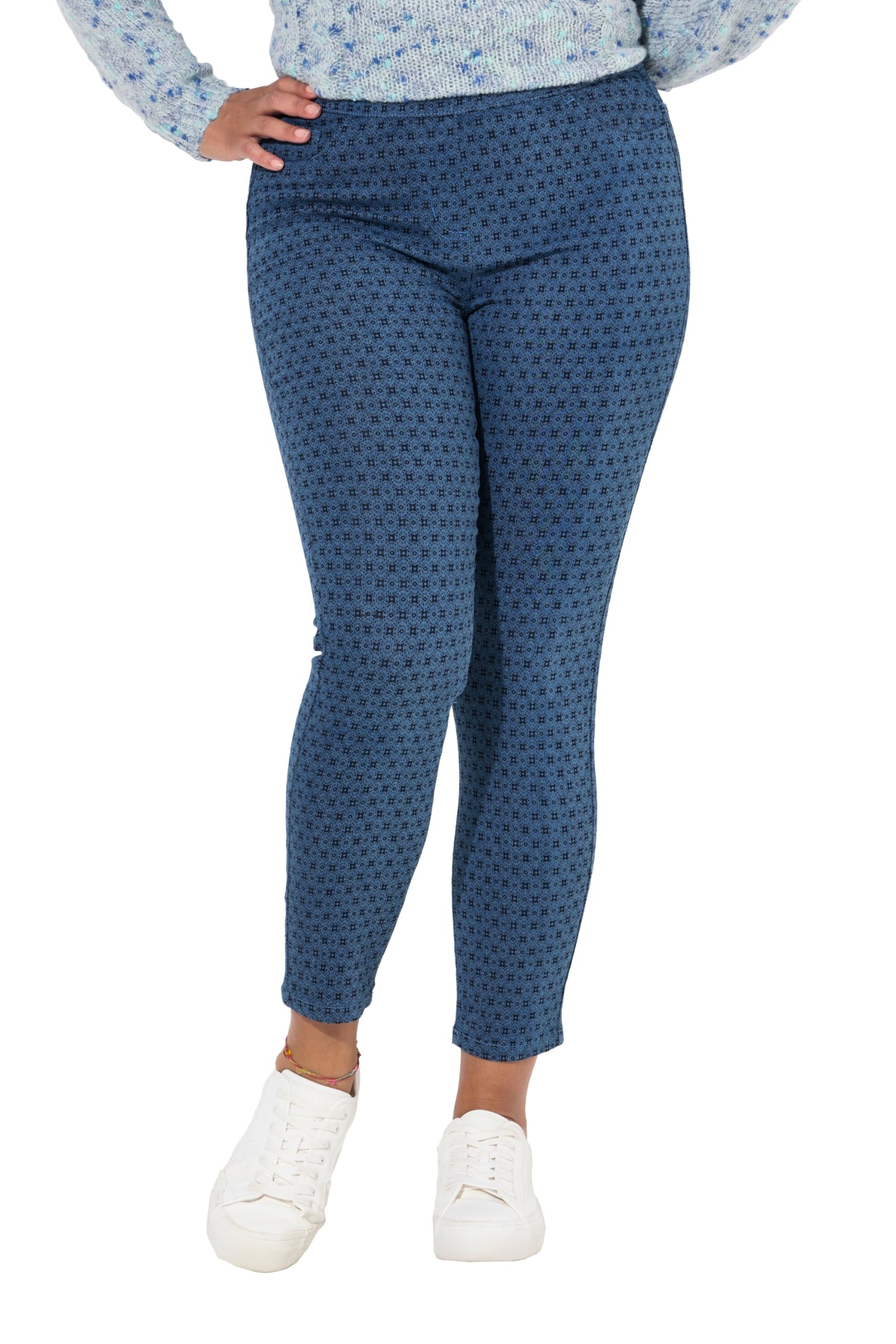 Janet & Joyce Damen große Größen Übergrößen Plus Size Jeggings, Slim Fit, Minimal-Print, Gesäßtaschen 834618