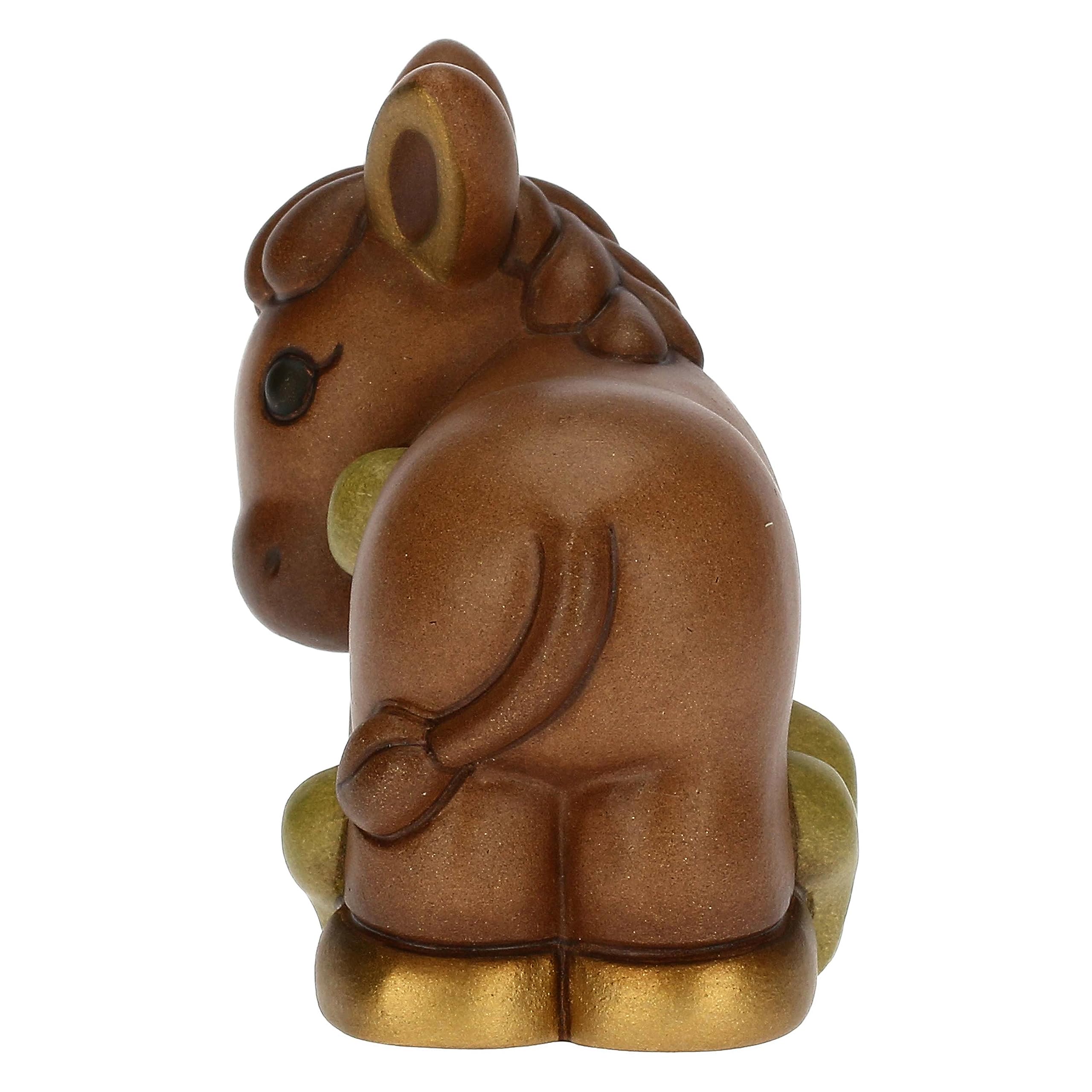 THUN - Mulo in Ceramica Decorata a Mano, Linea Presepe Classico, Decorazioni Natale Casa, 6.8x4x5.7 cm h
