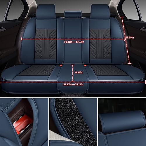 Miniatura 2 de GXT Funda de asiento de banco de piel sintética de alta calidad para camiones, ajuste universal para la mayoría de los sedanes, SUV, camionetas,