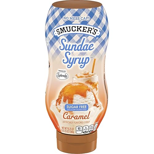 Miniatura 1 de Smuckers Sundae Jarabe sin azúcar con sabor a caramelo 1925 onzas paquete de 12