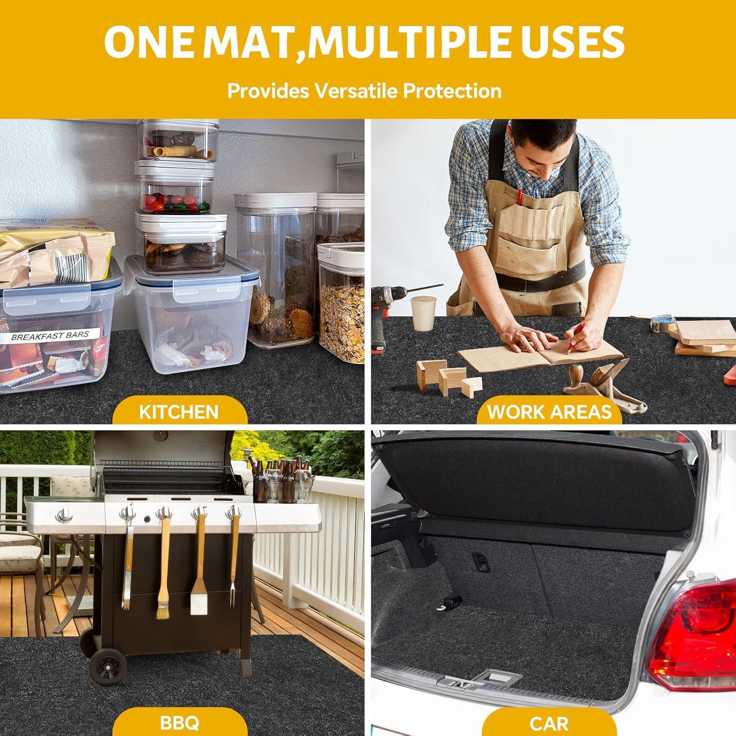 Garage Floor Mat for Under Car 7.5 x 8.6Ft – Heavy Duty Oil Absorbent Mat with Waterproof & Non-Slip Backing–Reusable Washable Garage Parking Mat Protects Floor,Driveway & Shop from Oil,Water & Stains