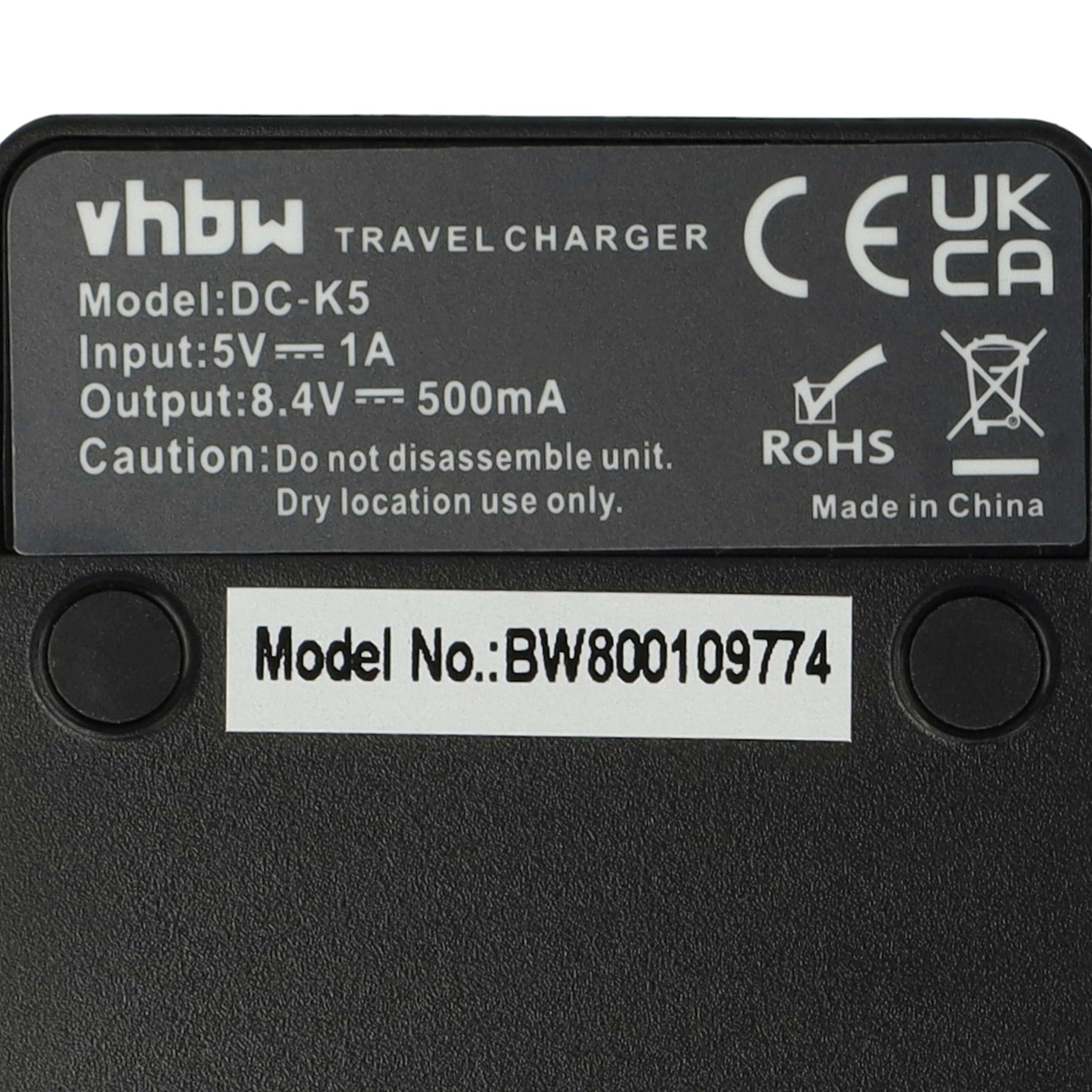 vhbw Ładowarka USB-C kompatybilna z Fuji Fujifilm NP-150 do kamery - ładowarka + kabel USB-C wskaźnik ładowania