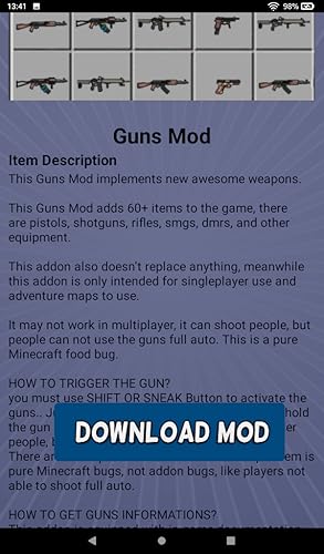 Guns Mod for MCPE
