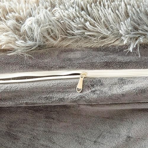 Miniatura 158 de Juego de funda de edredón rosa esponjosa tamaño Queen – Juego de ropa de cama de felpa de pelo sintético rosa de 3 piezas