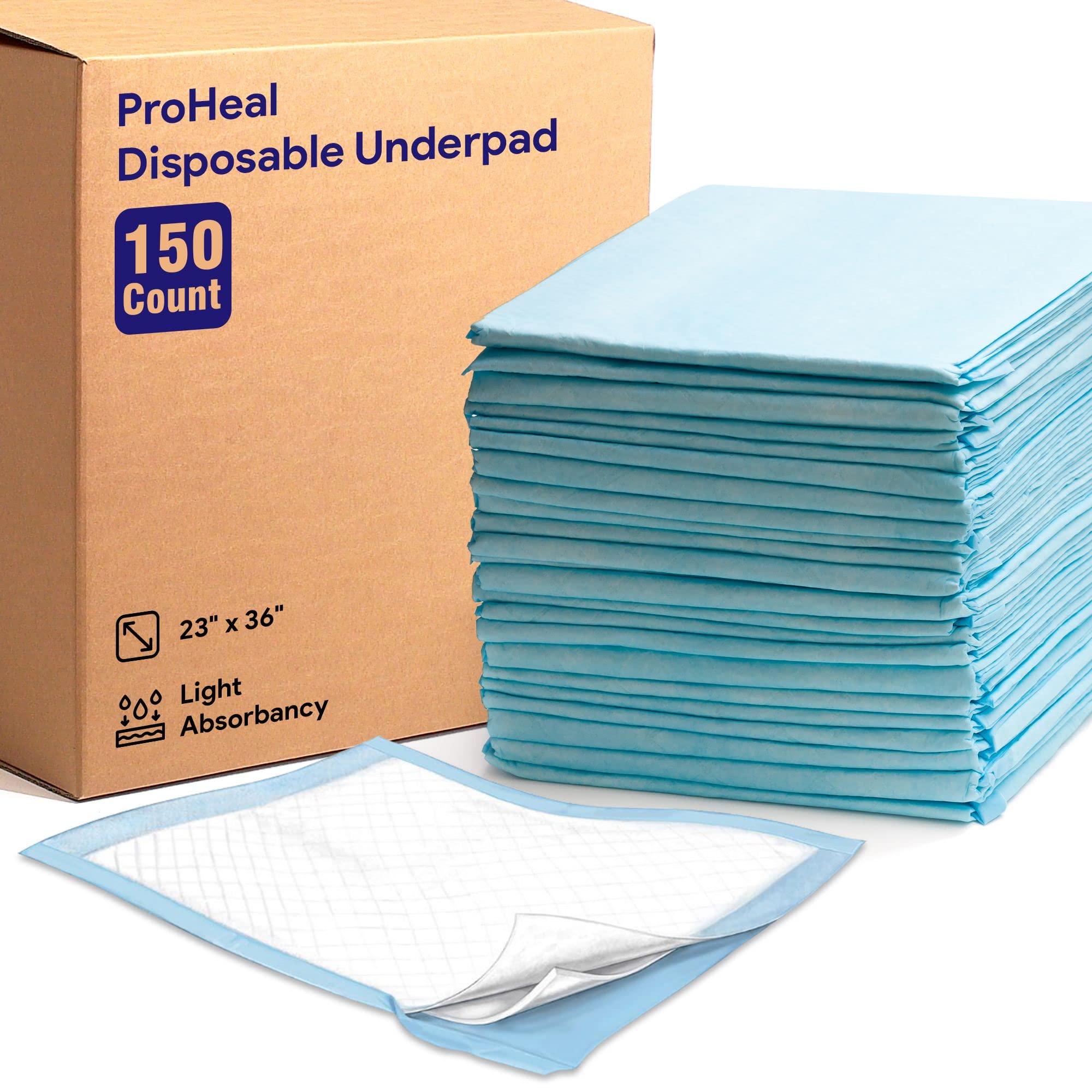 Buy Disposable Incontinence Bed Pads 23" x 36", 150 Pack Case Light