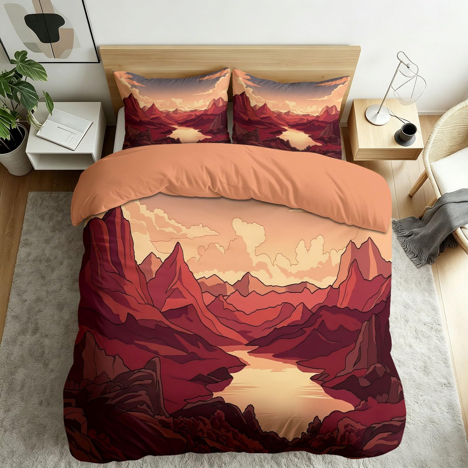 Housse de couette canyon 140x200 pour chambre ado style nature sauvage