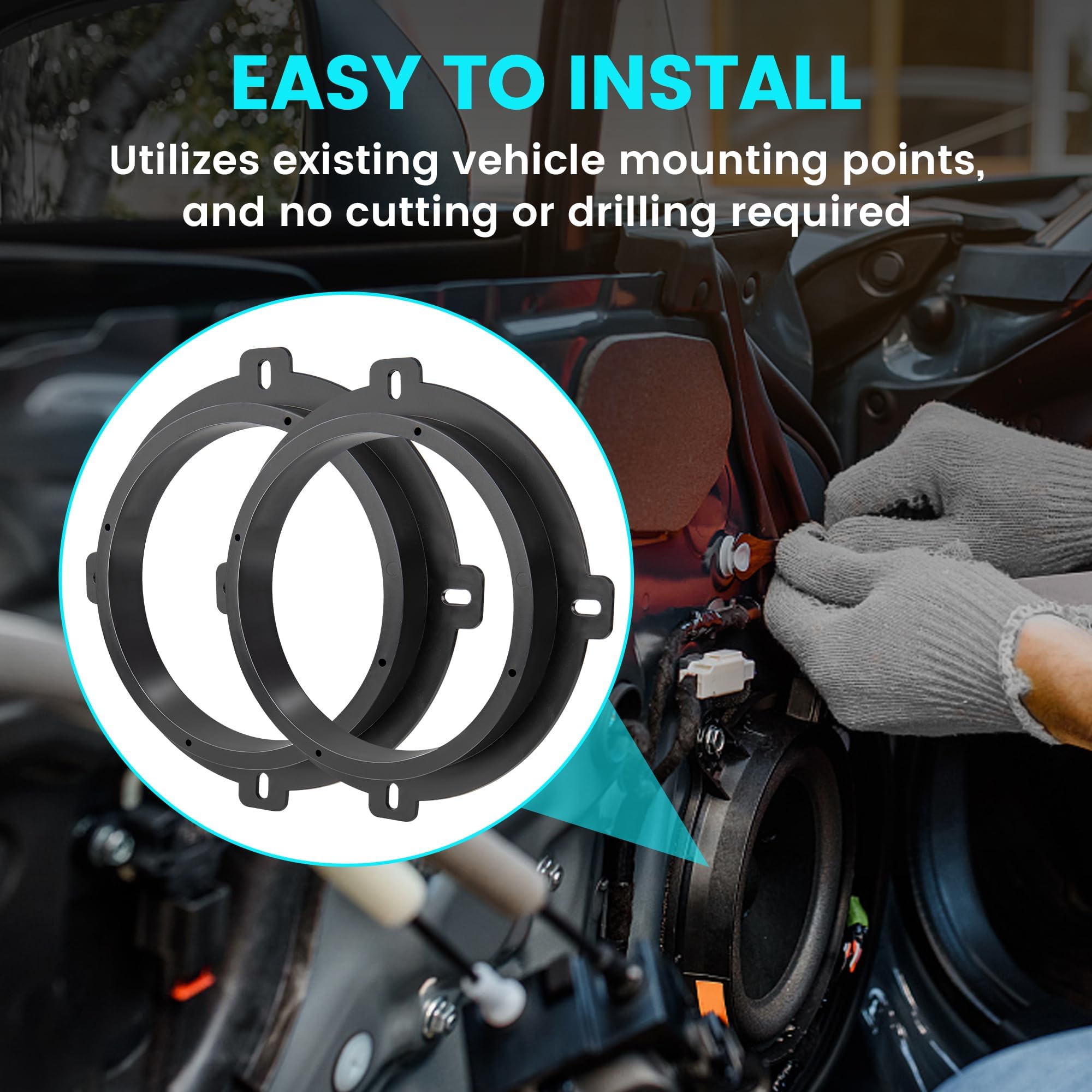 Adaptador De Altavoz De Puerta Con Anillos Espaciadores, 2 U