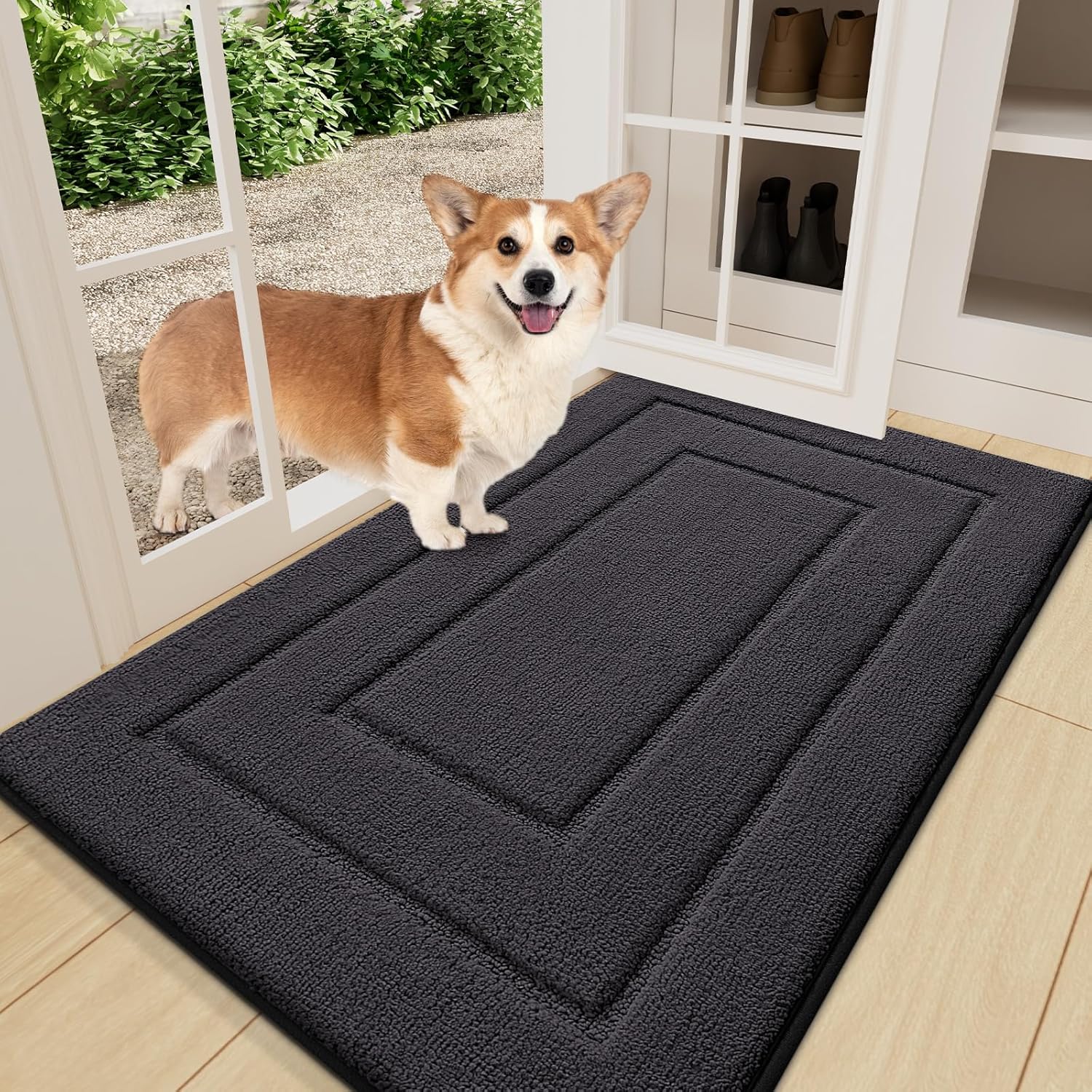smiry Door Mat Indoor Entrance, Absorbs Moisture and Dirt